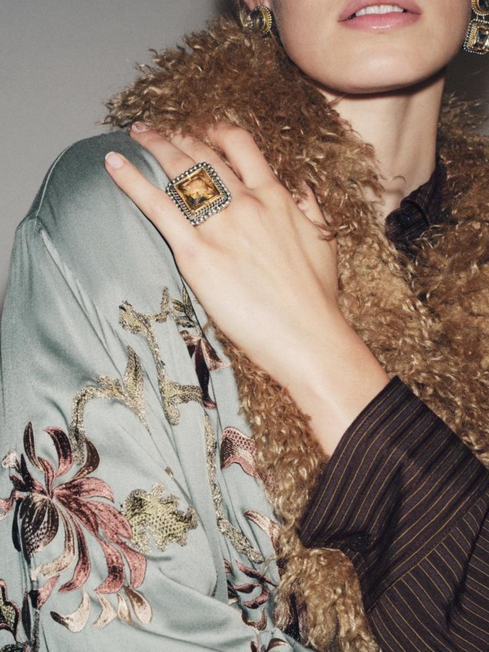 Zara Maxi Square Combination Gemstone Ring